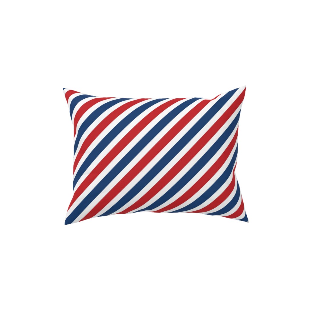 American Stripes Diagonal - Multi Pillow, Woven, Beige, 12x16, Single Sided, Multicolor
