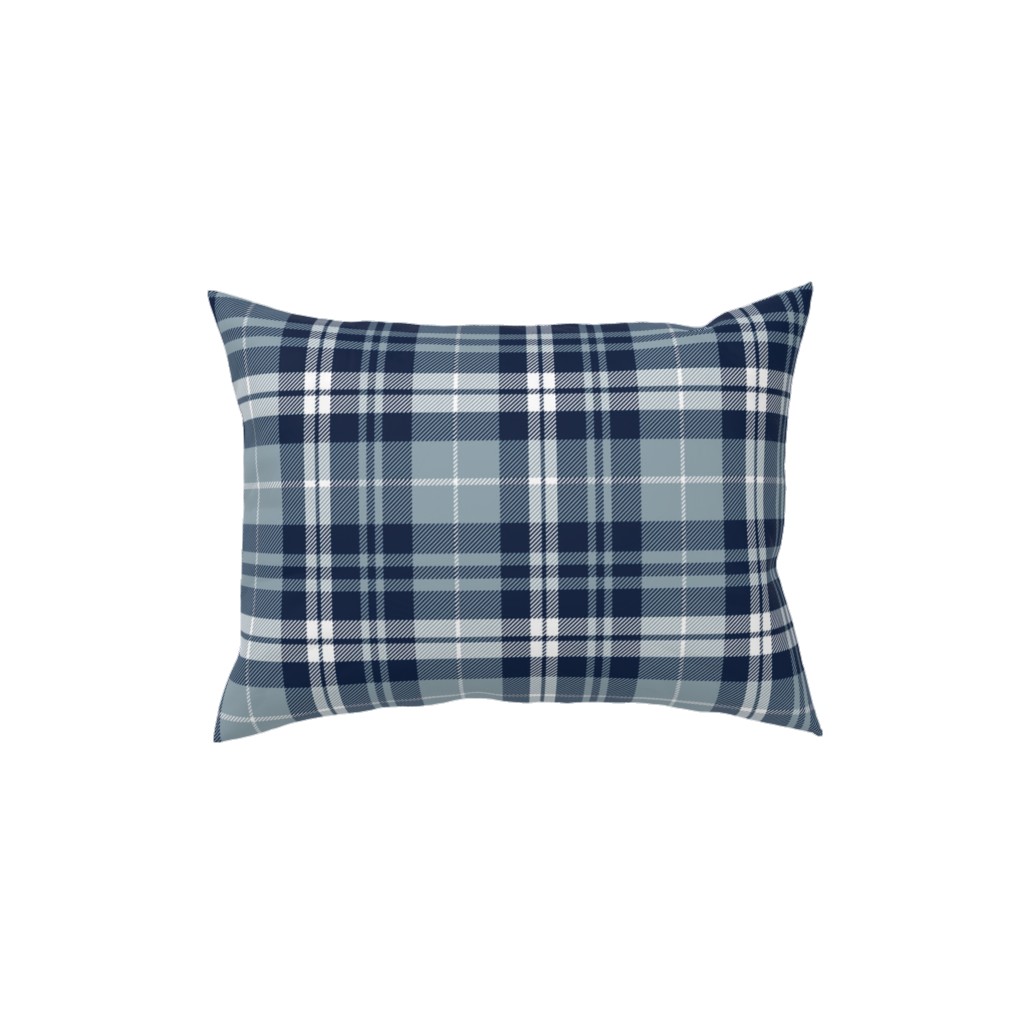 Fall Plaid Pillow, Woven, Beige, 12x16, Single Sided, Blue