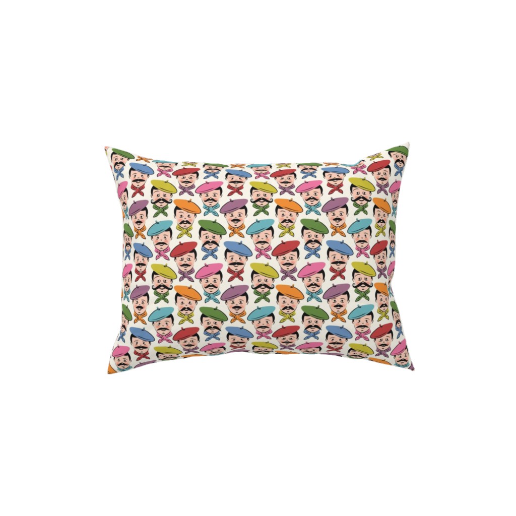 Men With Mustaches and Bandanas - Multi Pillow, Woven, Beige, 12x16, Single Sided, Multicolor