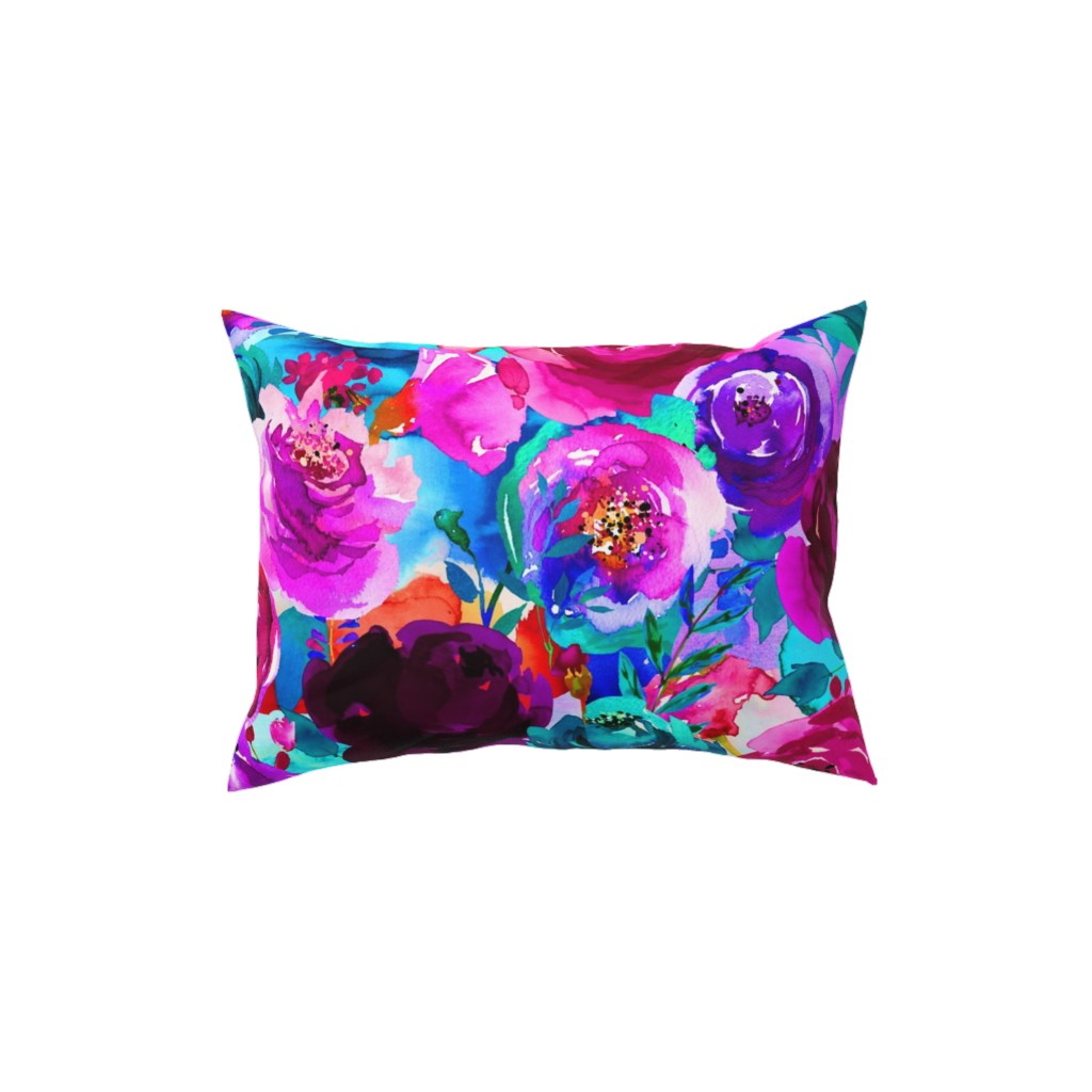 Happily Ever After Boho - Aqua Hues Pillow, Woven, Beige, 12x16, Single Sided, Pink, Bright Pink