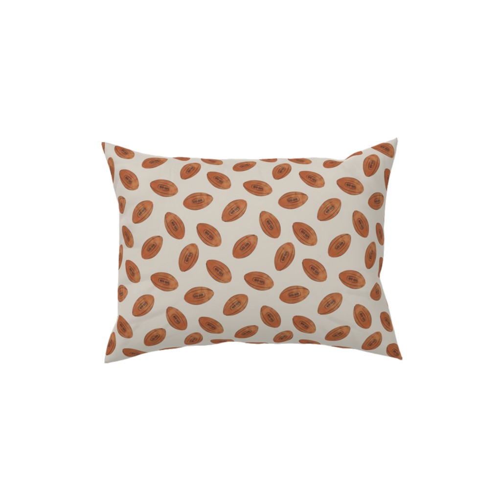 Vintage Football Pillow, Woven, Beige, 12x16, Single Sided, Brown