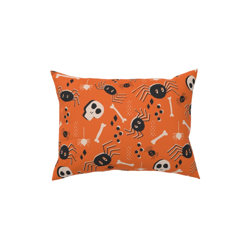 Vintage Halloween - Orange and Black Pillow, Woven, Beige, 12x16, Single Sided, Orange, Orange