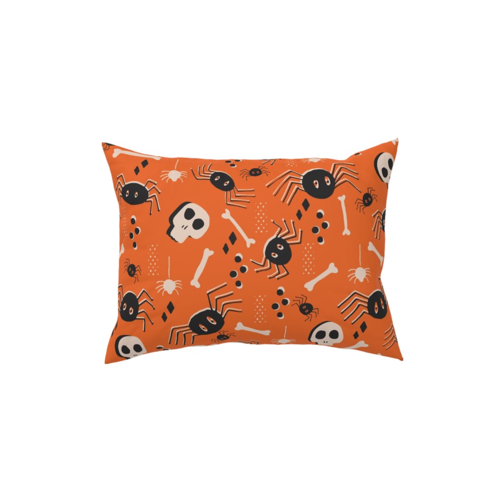 Vintage Halloween - Orange and Black Pillow, Woven, Beige, 12x16, Single Sided, Orange