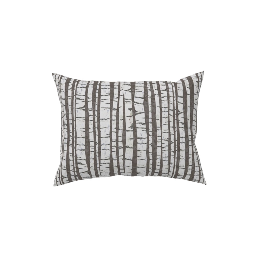 Birch Forest - Gray Pillow, Woven, Beige, 12x16, Single Sided, Gray, Gray