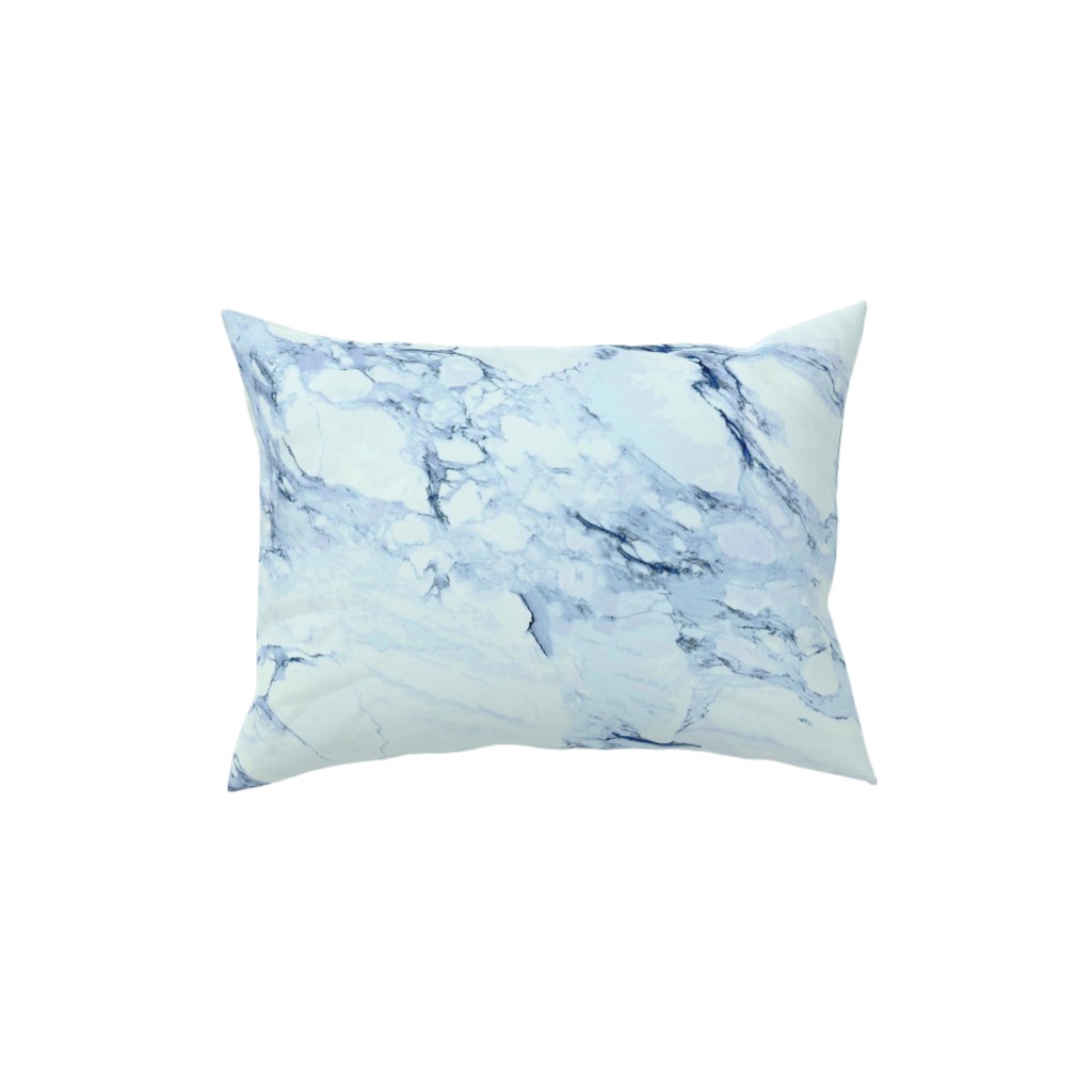 Marble - Blue Pillow, Woven, Beige, 12x16, Single Sided, Blue, True Blue