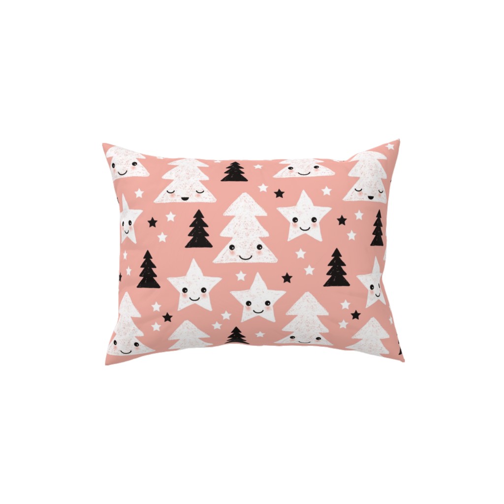 Merry Christmas Kawaii - Pink Pillow, Woven, Beige, 12x16, Single Sided, Pink