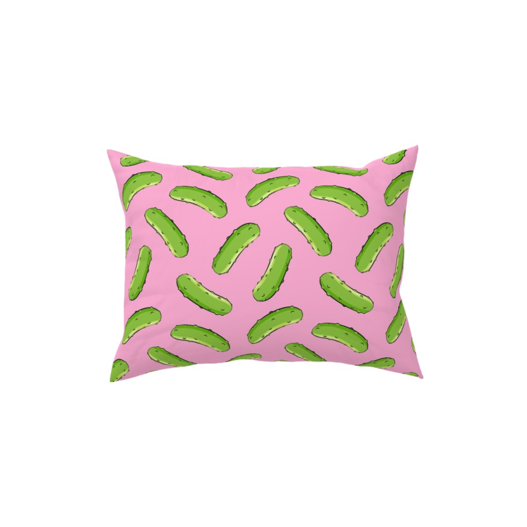 Pickles - Pink Pillow, Woven, Beige, 12x16, Single Sided, Pink