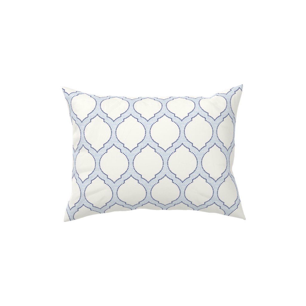 Moroccan Trellis - Light Blue Pillow, Woven, Beige, 12x16, Single Sided, Blue