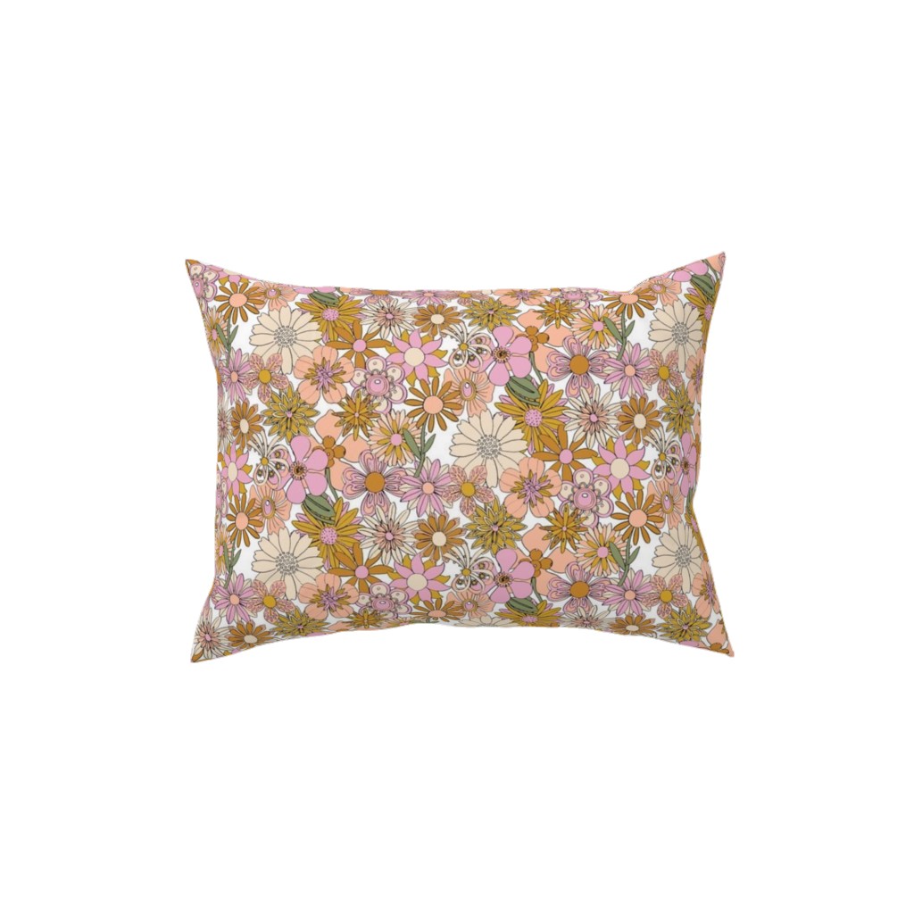 Chelsea Vintage Floral Garden - Pink Pillow, Woven, Beige, 12x16, Single Sided, Pink