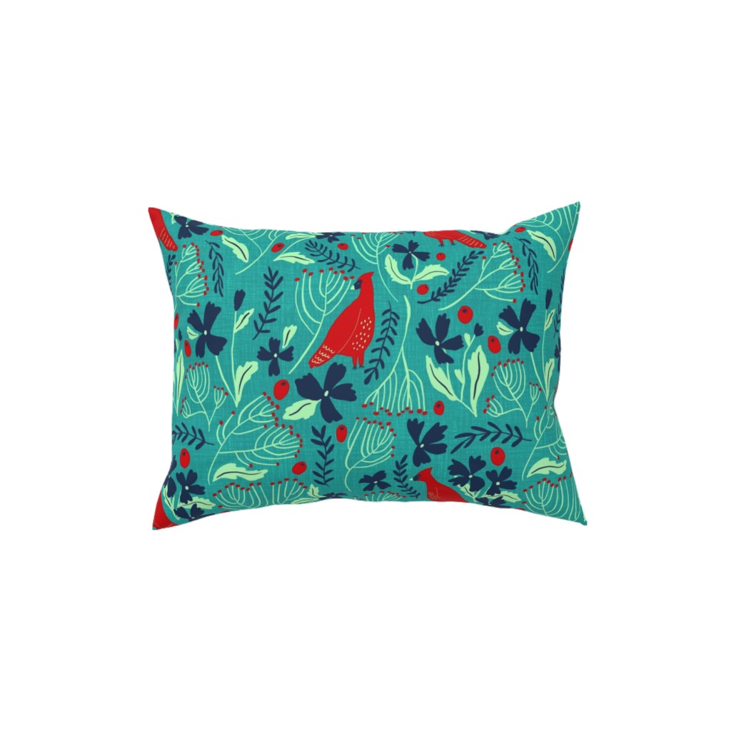 Winter Wonder - Green Pillow, Woven, Beige, 12x16, Single Sided, Green, Classic Green