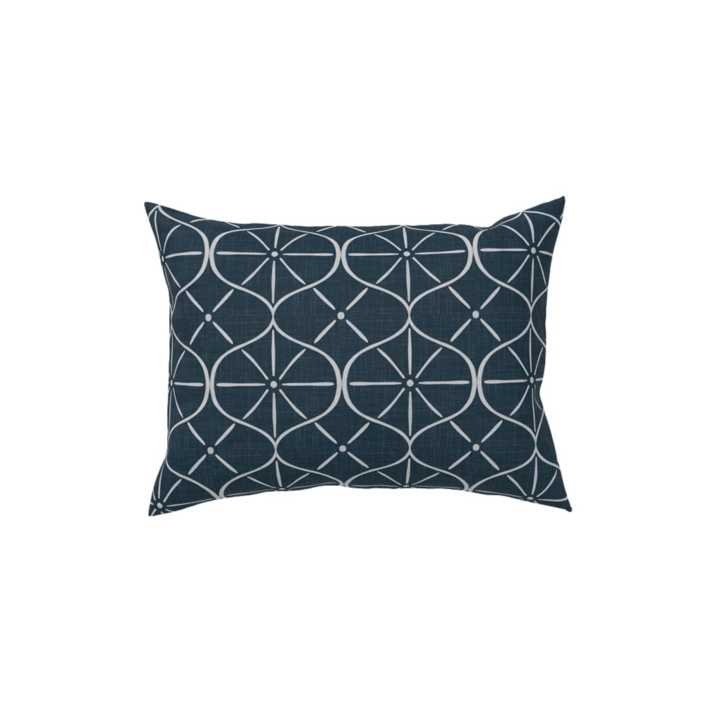 Ovalesque - Blue Pillow, Woven, Beige, 12x16, Single Sided, Blue, True Blue