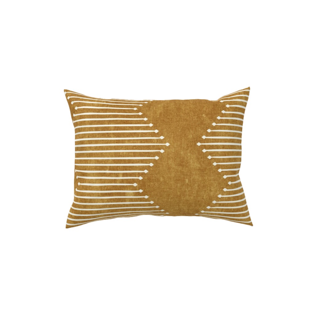 Diamond Mudcloth - Neutral Pillow, Woven, Beige, 12x16, Single Sided, Yellow