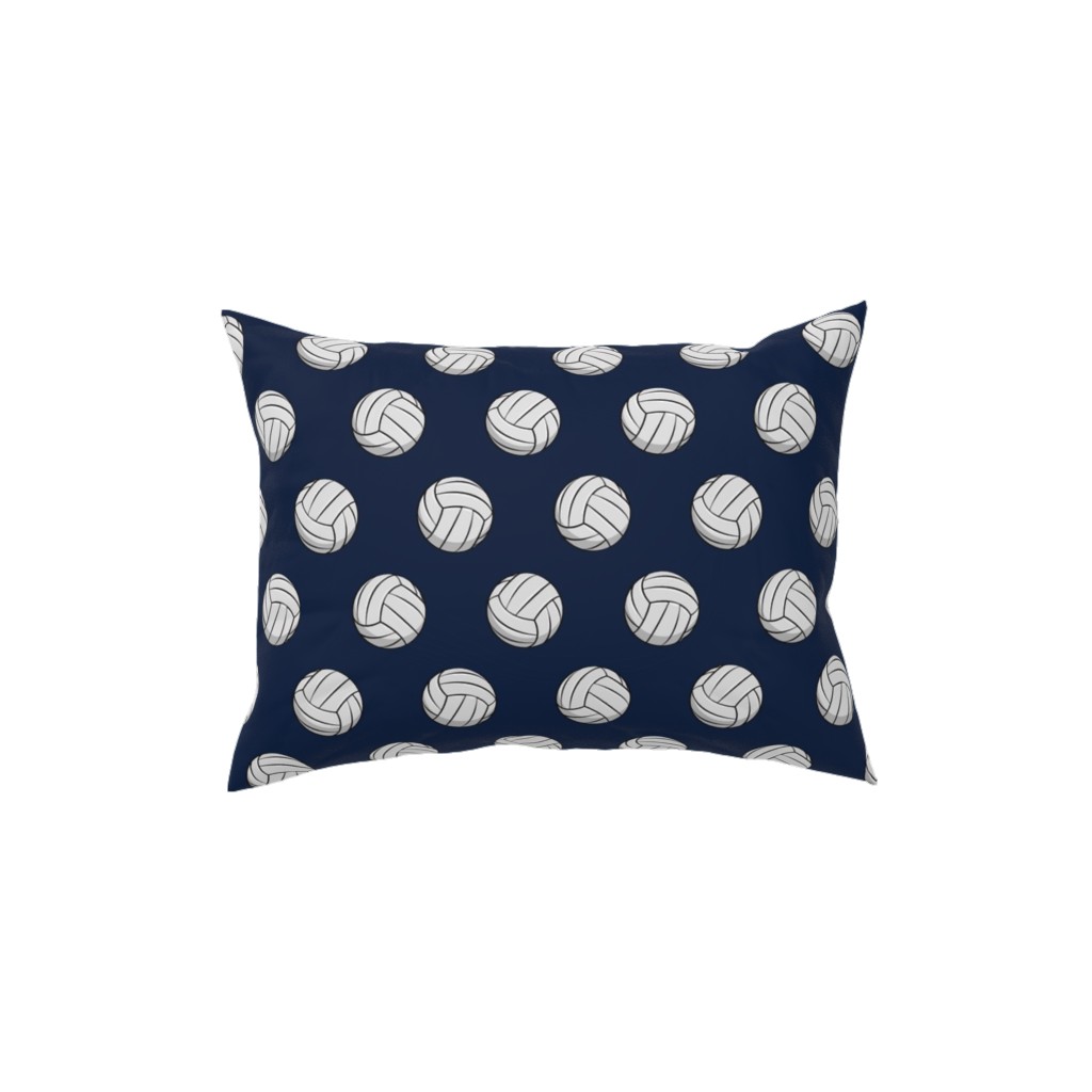 Volleyball - Blue Pillow, Woven, Beige, 12x16, Single Sided, Blue