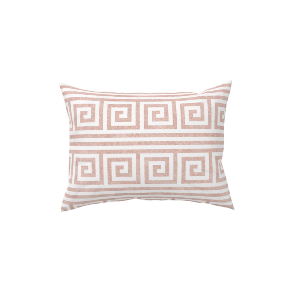 Green Key Stripes - Pink Pillow, Woven, Beige, 12x16, Single Sided, Pink