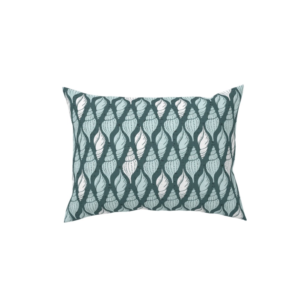 Beachcomber Summer - Mint Pillow, Woven, Beige, 12x16, Single Sided, Blue, True Blue