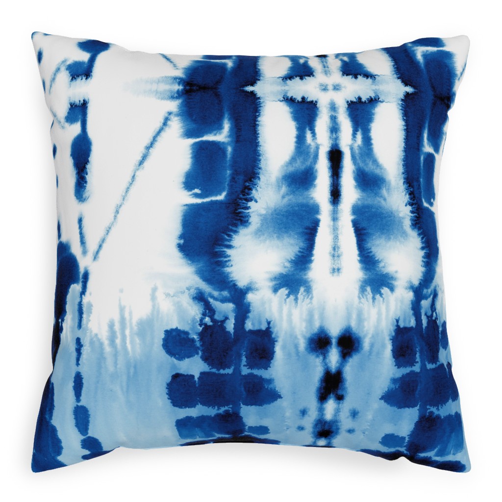 Paradigm Watercolor Tie-Dye - Blue Pillow, Woven, Black, 20x20, Single Sided, Blue