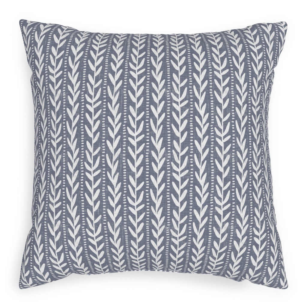 Climbing Vines Deep Woods - Slate Pillow, Woven, Black, 20x20, Single Sided, Gray