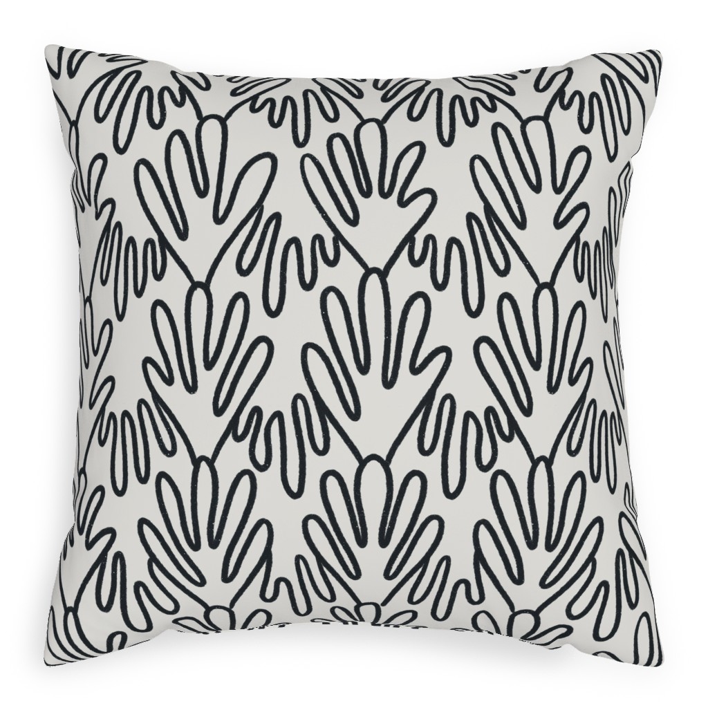 Wavy Lines - Black on White Pillow, Woven, Black, 20x20, Single Sided, White, White