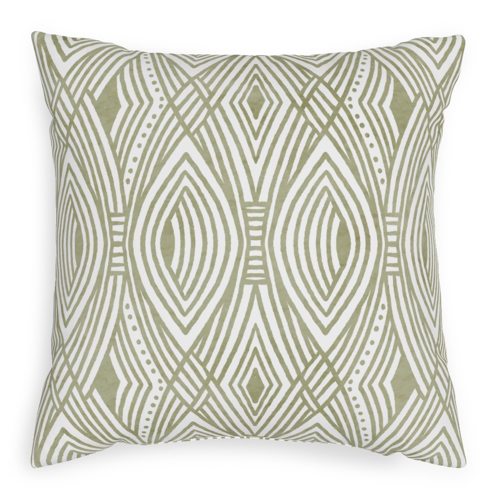 Katherine - Green Pillow, Woven, Black, 20x20, Single Sided, Green