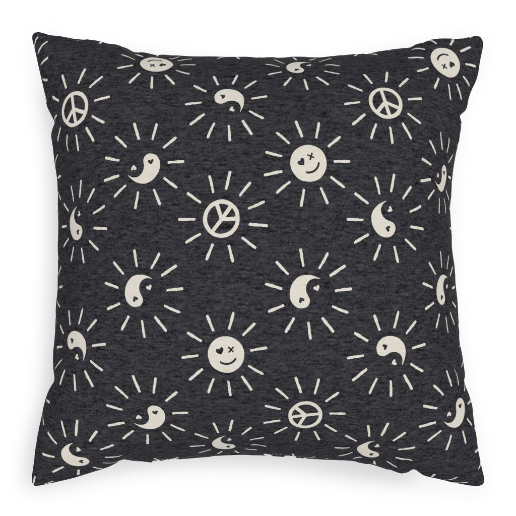 Cool Vibes Pillow, Woven, Black, 20x20, Single Sided, Black, Black