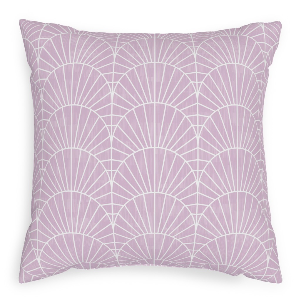 Art Deco Fields - Lavender Pillow, Woven, Black, 20x20, Single Sided, Purple