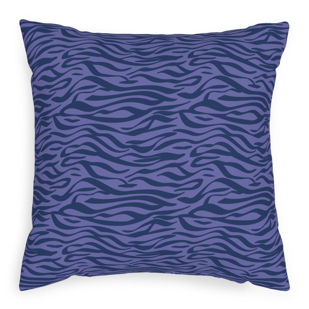 Zebra Animal Print - Purple Pillow, Woven, Black, 20x20, Single Sided, Purple