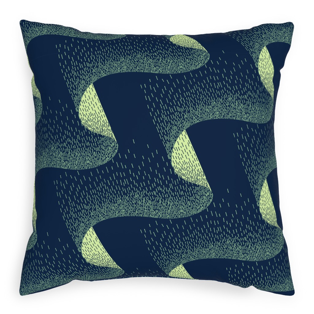 Aurora Pillow, Woven, Black, 20x20, Single Sided, Blue, True Blue