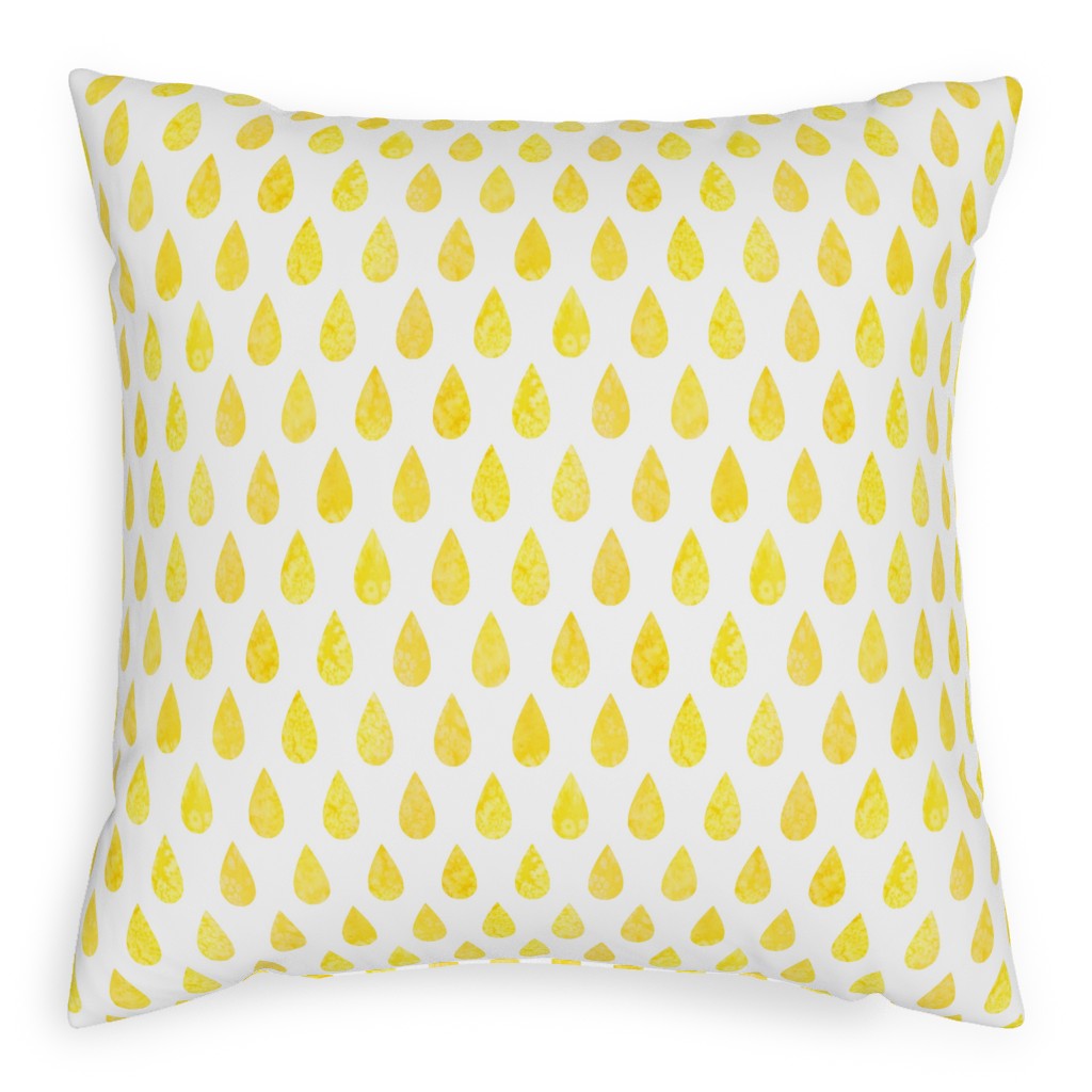 Drops Pillow, Woven, Black, 20x20, Single Sided, Yellow