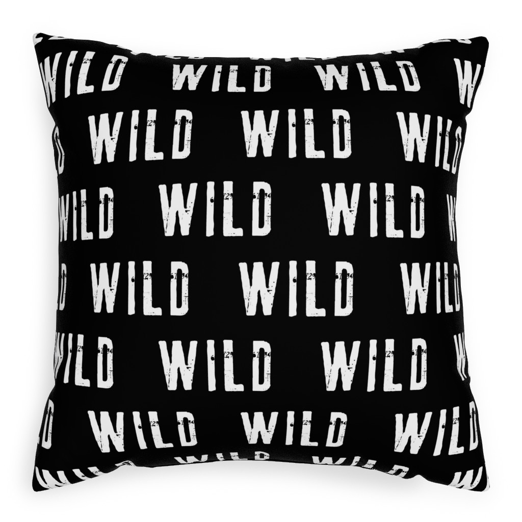 Wild - Black Pillow, Woven, Black, 20x20, Single Sided, Black, Black