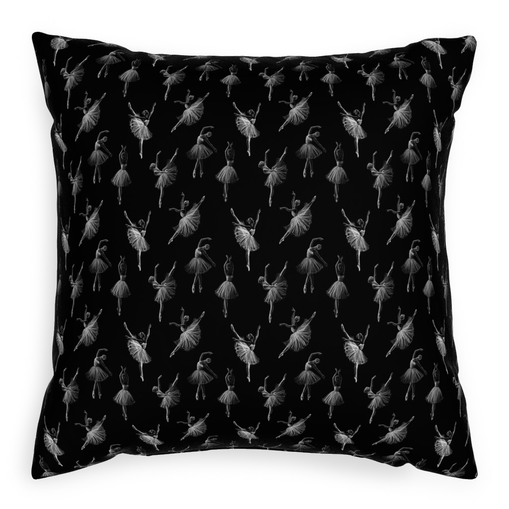 Ballerinas Pillow, Woven, Black, 20x20, Single Sided, Black, Black