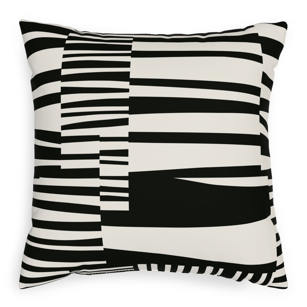 Twiggy Stripes Pillow, Woven, Black, 20x20, Single Sided, Black, Black