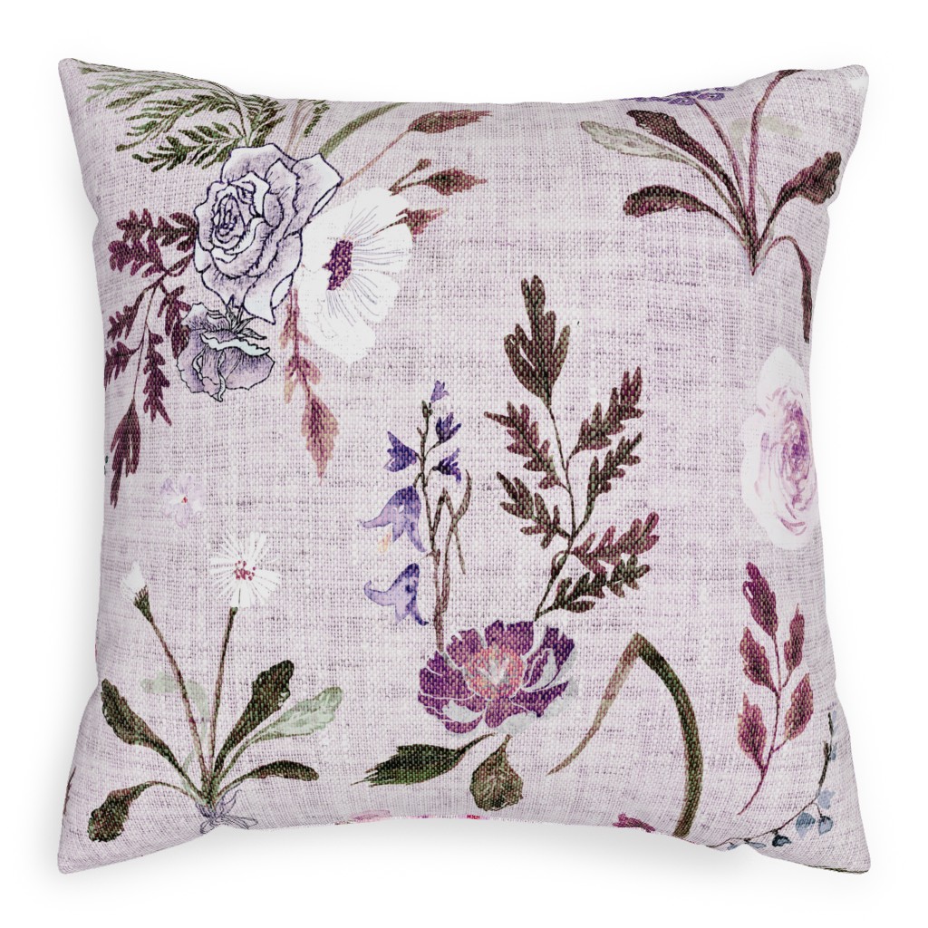 Jane - Lavender Pillow, Woven, Black, 20x20, Single Sided, Purple, Purple
