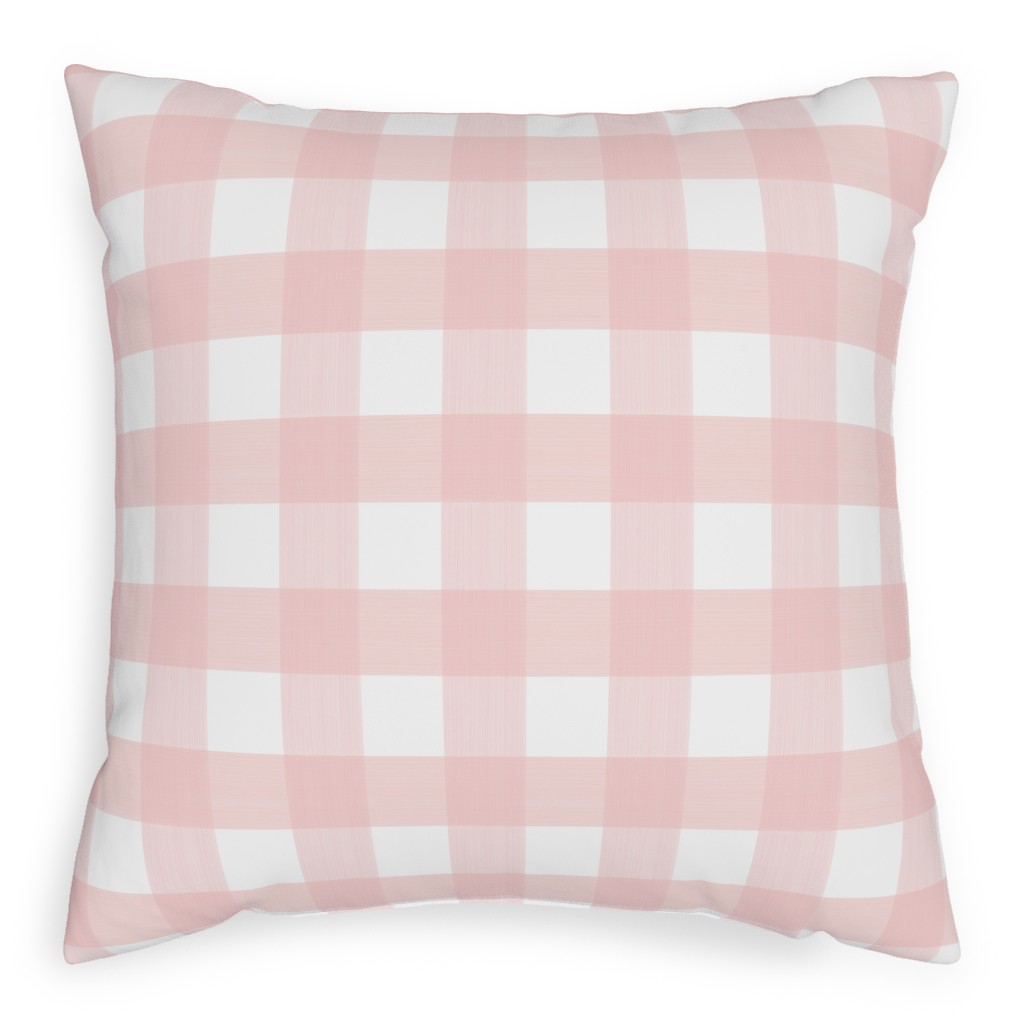 Cross Hatch Plaid Pillow, Woven, Black, 20x20, Single Sided, Pink