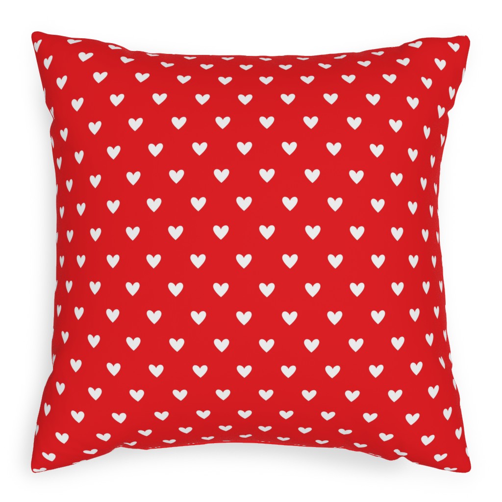 Love Hearts - Red Pillow, Woven, Black, 20x20, Single Sided, Red