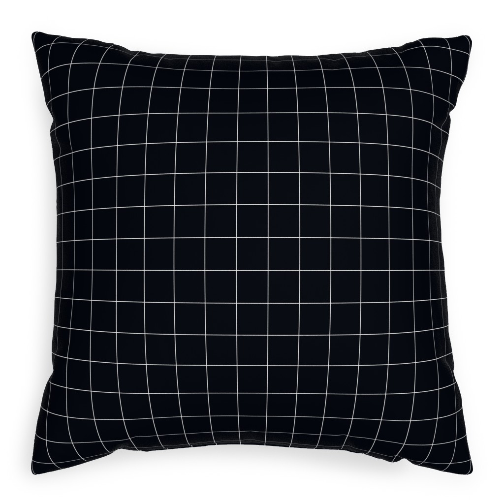 Grid - Black Ad White Pillow, Woven, Black, 20x20, Single Sided, Black