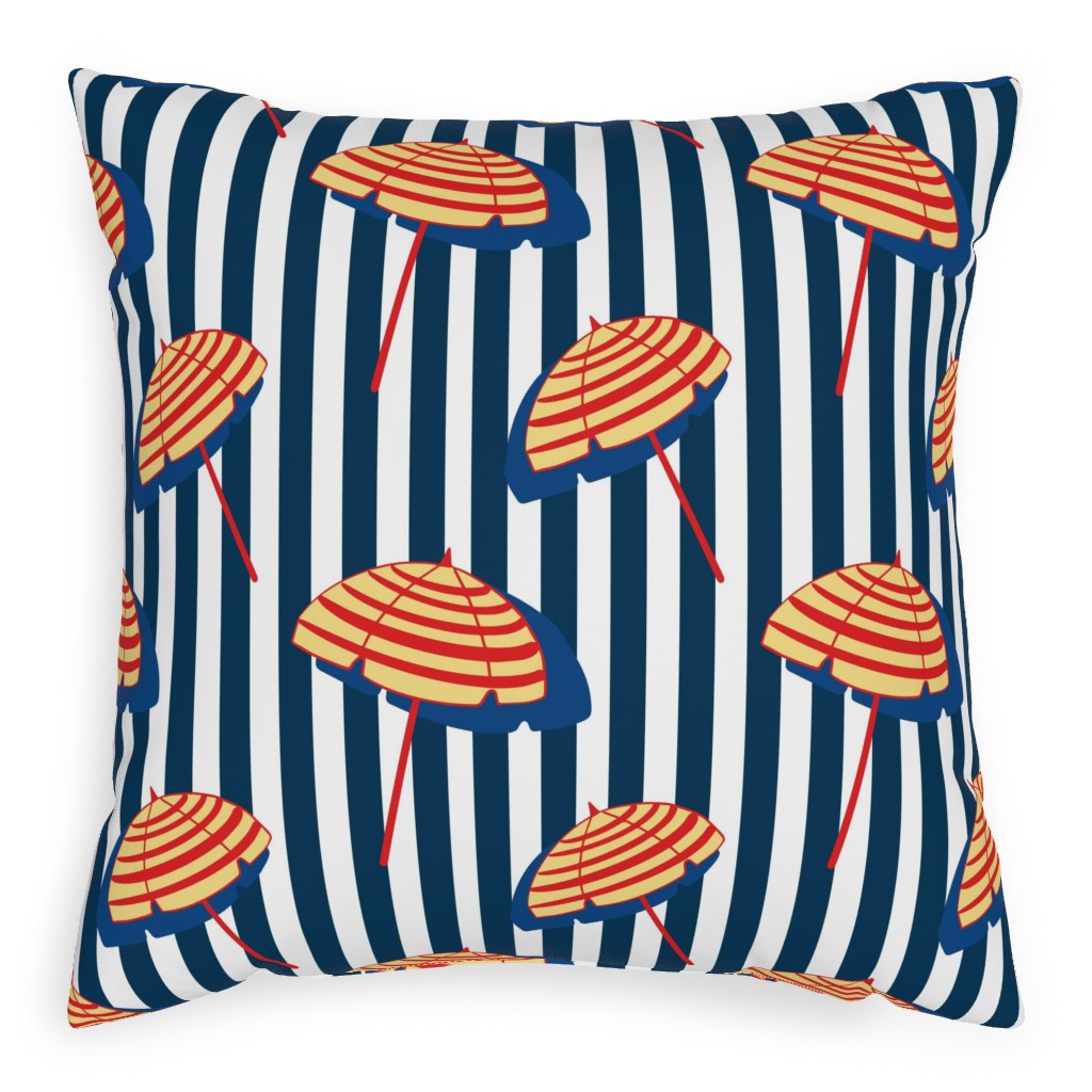 Positano Pillow, Woven, Black, 20x20, Single Sided, Blue, True Blue