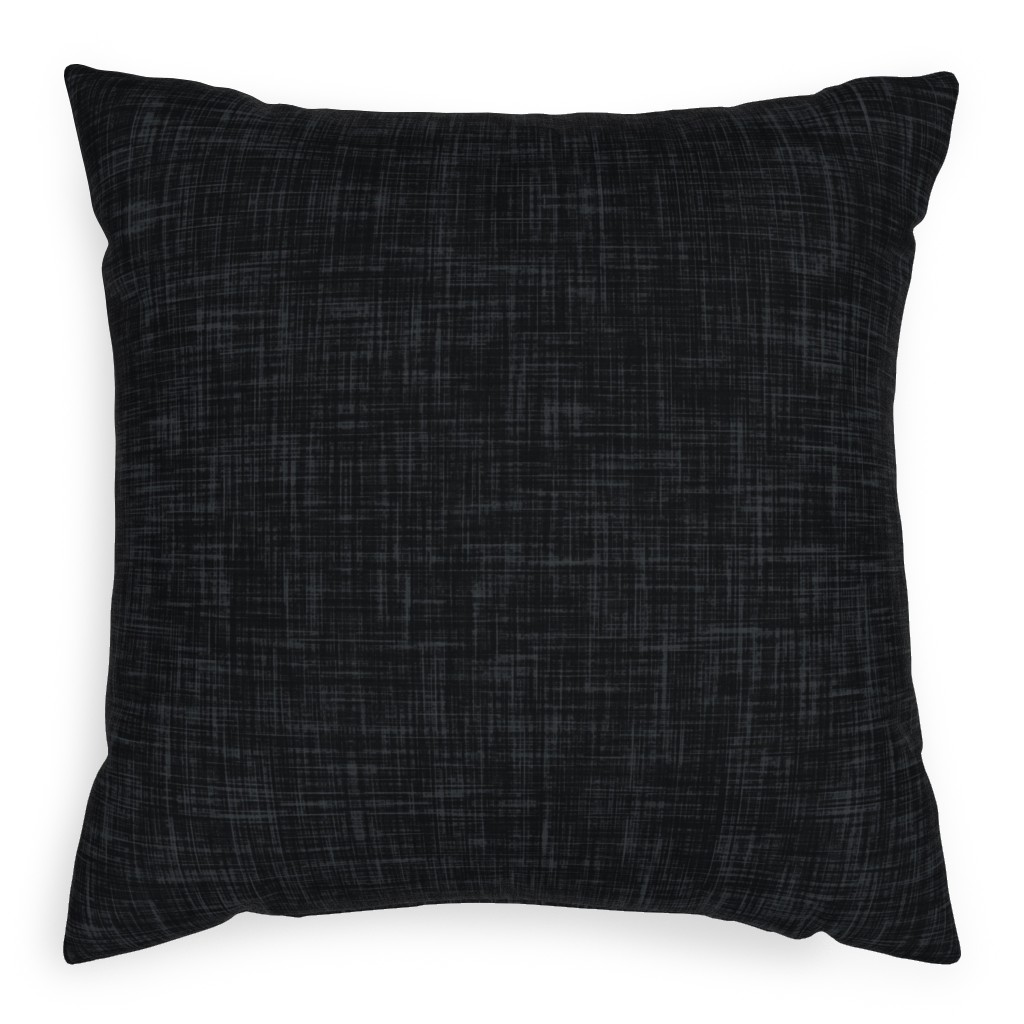 Dark Charcoal Linen Pillow, Woven, Black, 20x20, Single Sided, Black