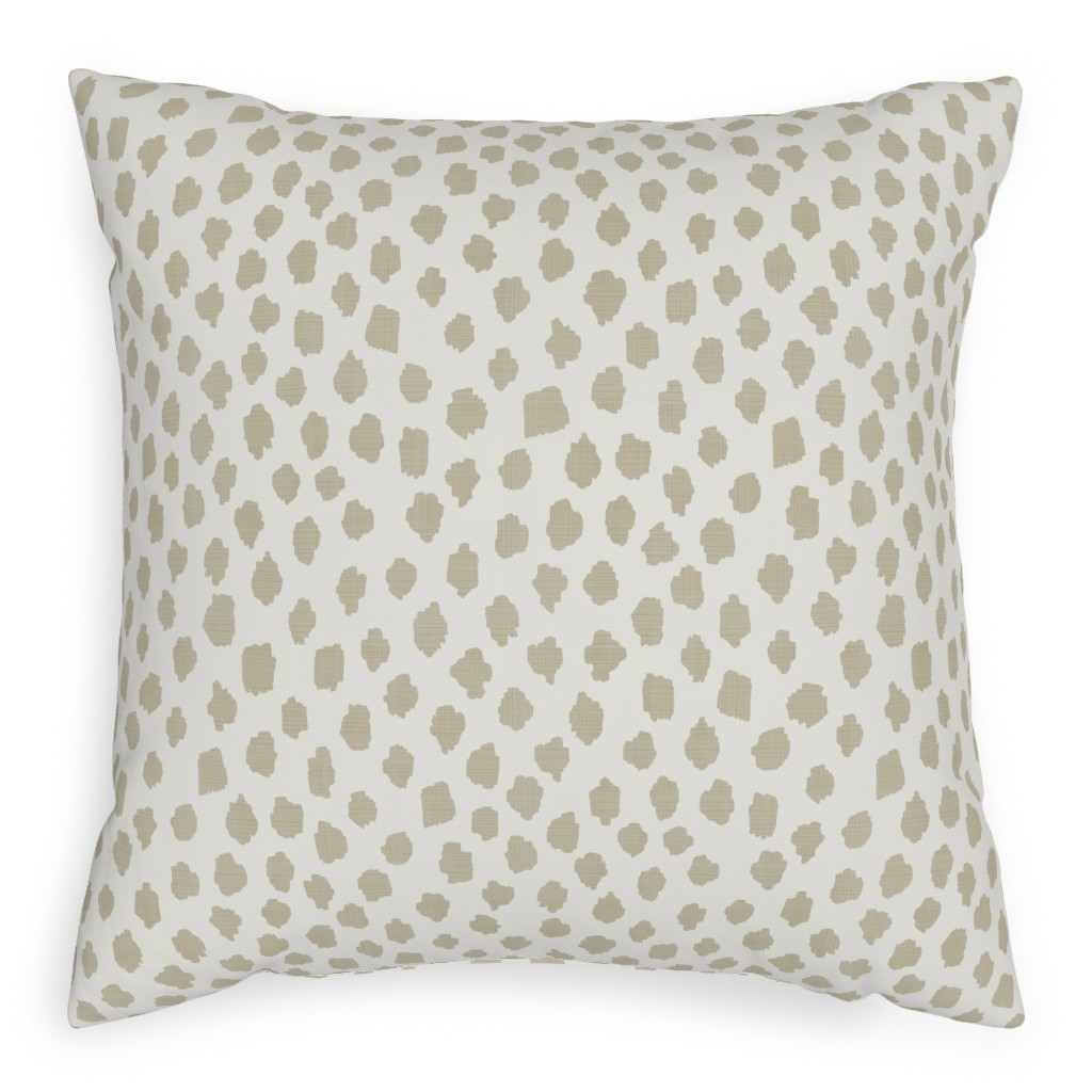 Khaki Spots - Gray Pillow, Woven, Black, 20x20, Single Sided, Gray