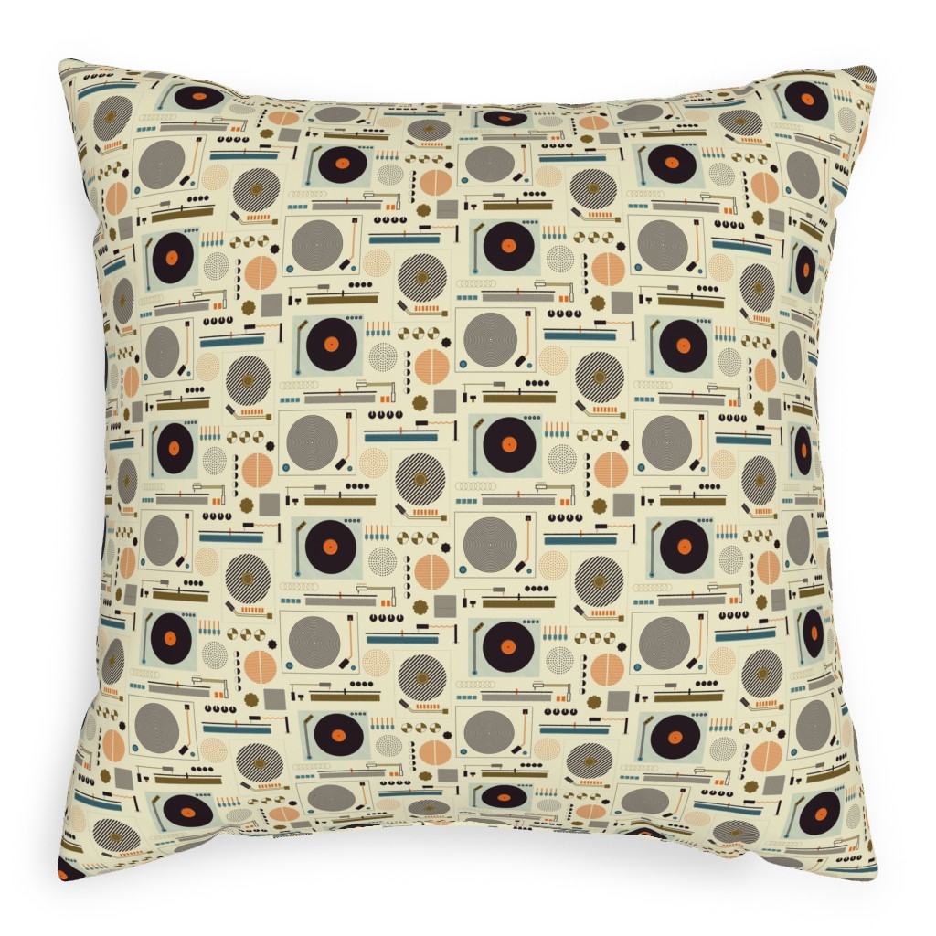 Bauhaus Records - Multicolor Pillow, Woven, Black, 20x20, Single Sided, Multicolor