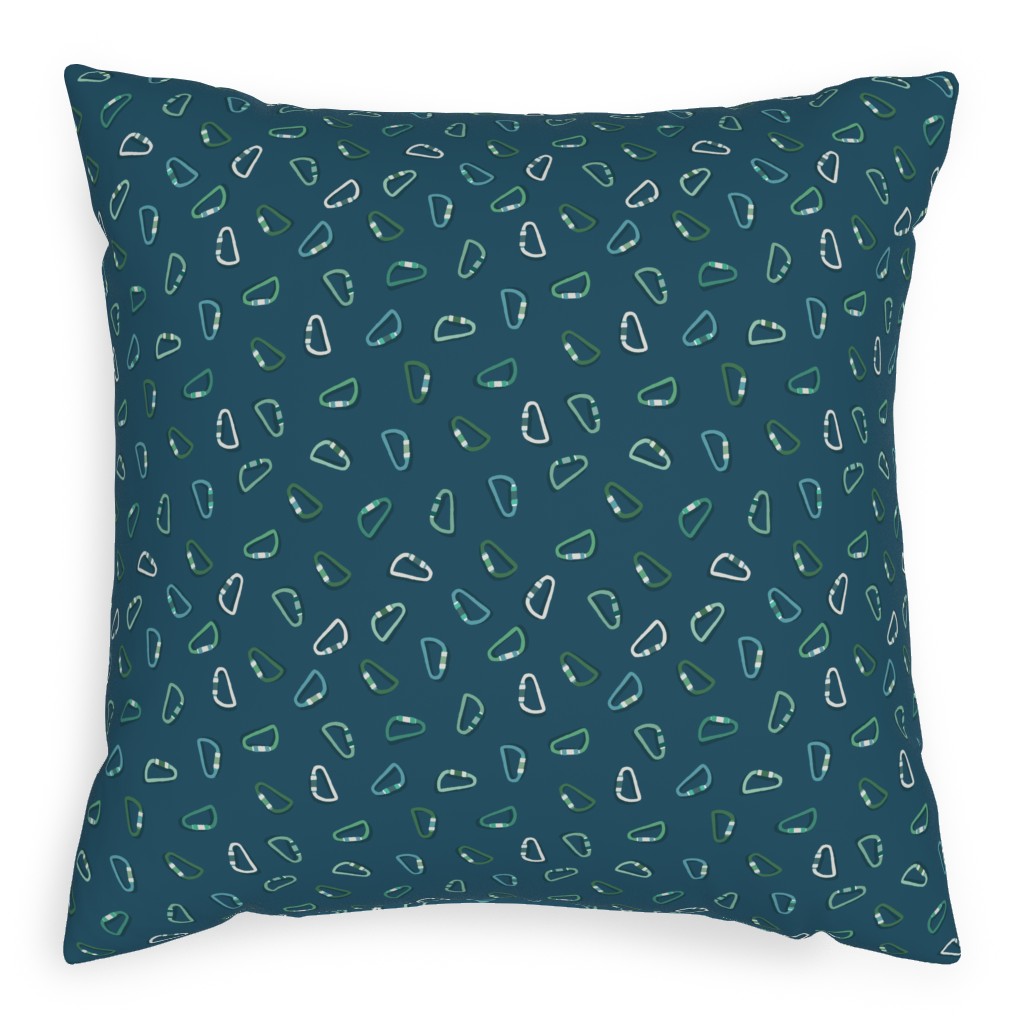 Climbing Carabiners - Multicolor Pillow, Woven, Beige, 20x20, Single Sided, Blue