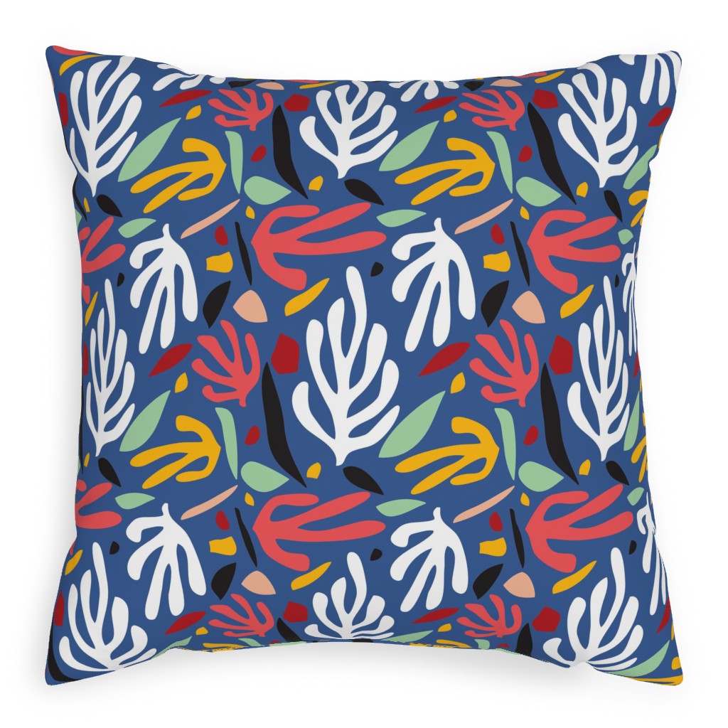Matisse Style Leaves - Multi Pillow, Woven, Beige, 20x20, Single Sided, Multicolor