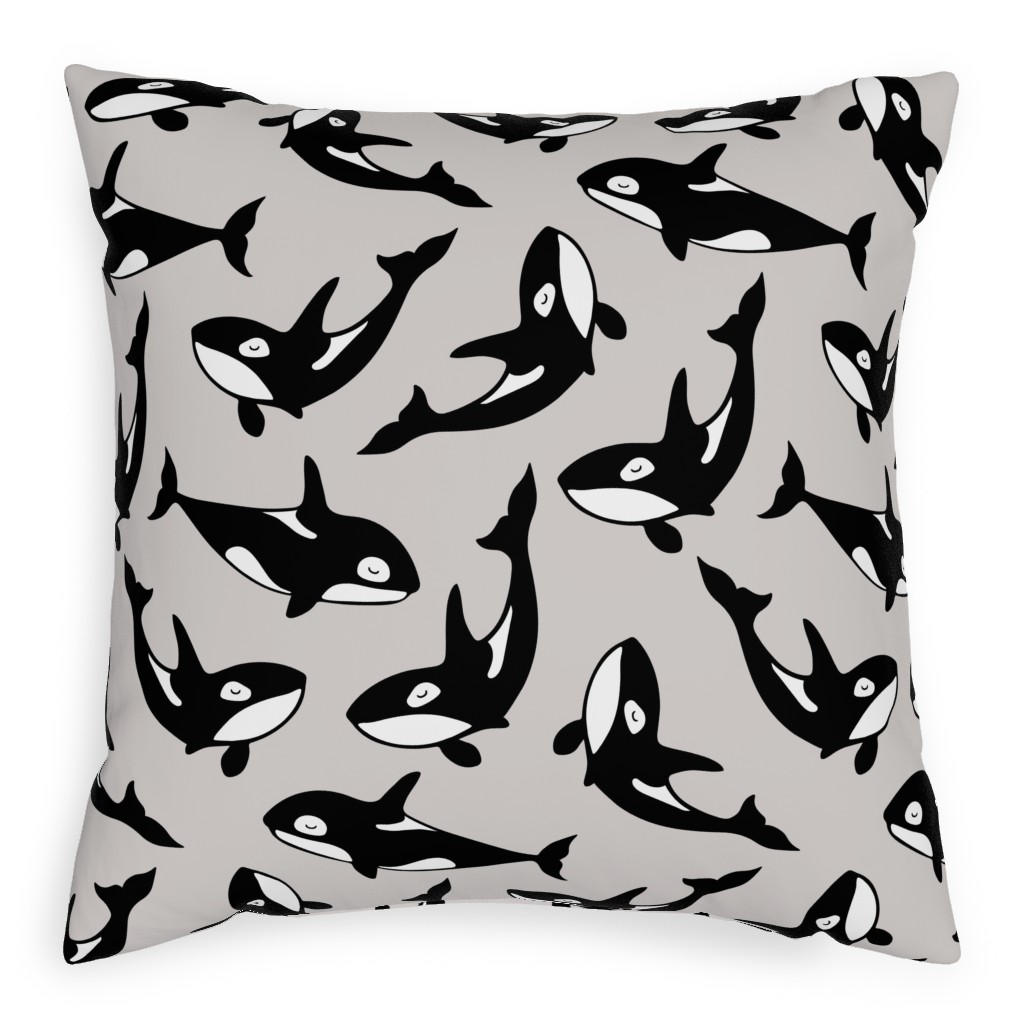 Orca Pillow, Woven, Beige, 20x20, Single Sided, Beige, Smoke