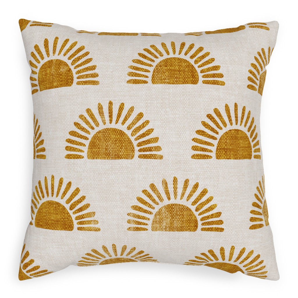 Sunshine - Golden Pillow, Woven, Beige, 20x20, Single Sided, Yellow