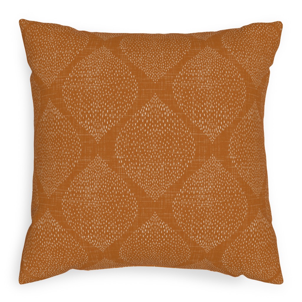 Minimalist Ogee - Burnt Orange Pillow, Woven, Beige, 20x20, Single Sided, Orange, Orange