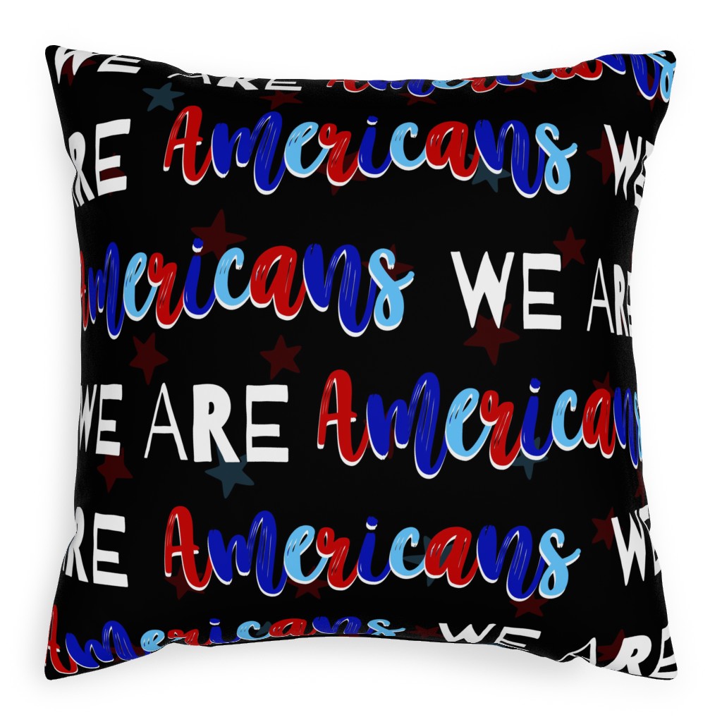 We Are Americans - Multi Pillow, Woven, Beige, 20x20, Single Sided, Multicolor