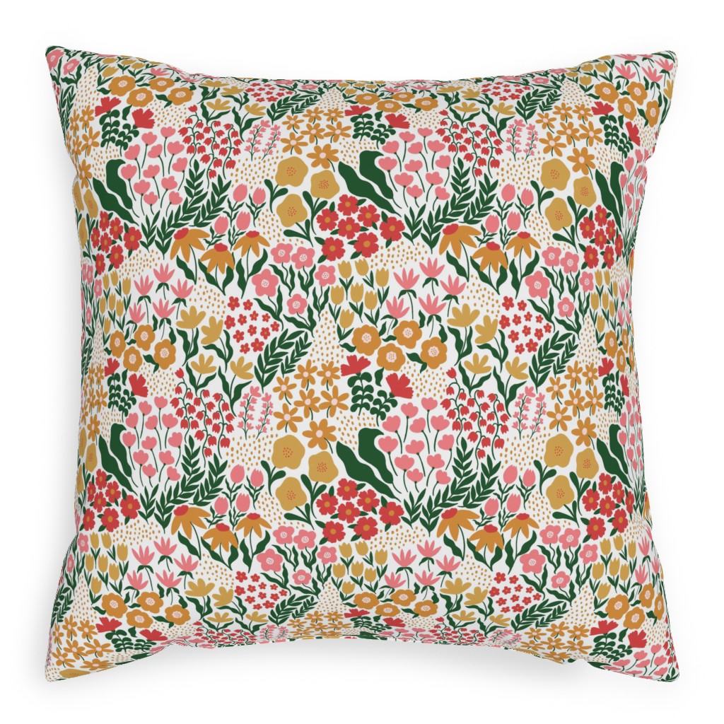 Wild Meadow - Light Pillow, Woven, Beige, 20x20, Single Sided, Multicolor