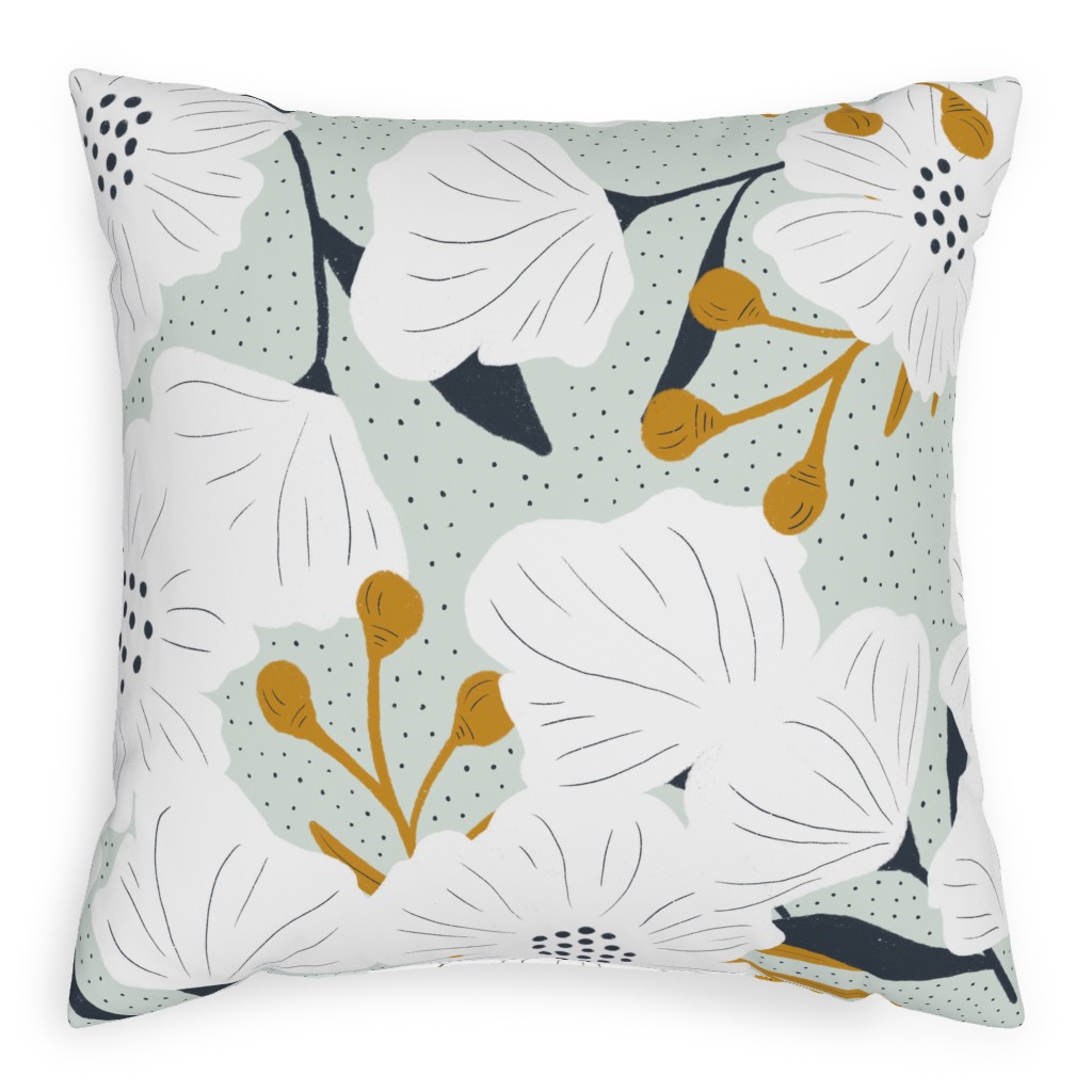 Beulah - Pale Blue Pillow, Woven, Beige, 20x20, Single Sided, Blue, True Blue