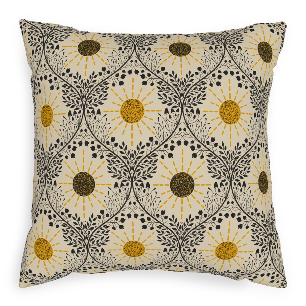 the Sun and Its Life Energy Pillow, Woven, Beige, 20x20, Single Sided, Beige