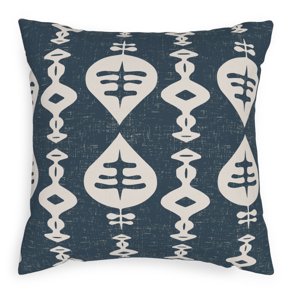 Maya - Navy Pillow, Woven, Beige, 20x20, Single Sided, Blue