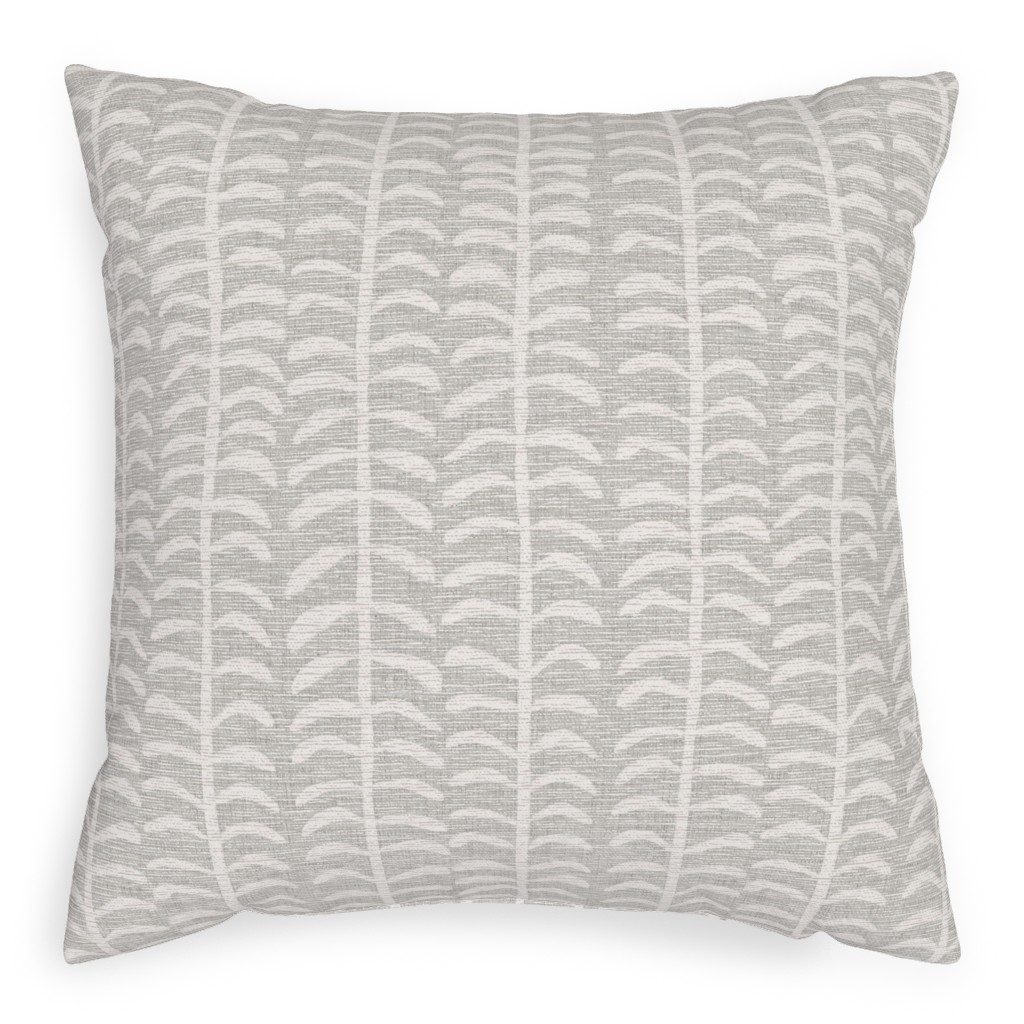 Grasscloth Vine - Neutral Pillow, Woven, Beige, 20x20, Single Sided, Gray